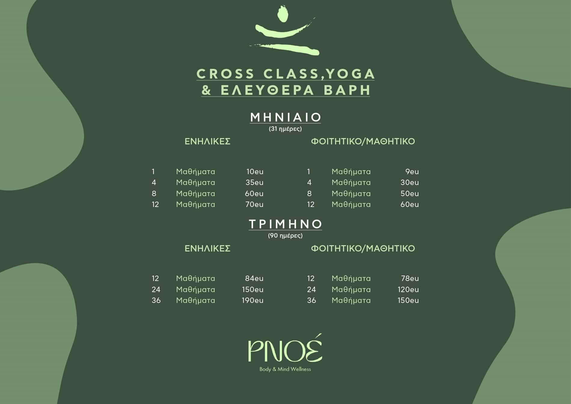 Πακέτα Συνδρομών - Pnoe - Body & Mind Wellness